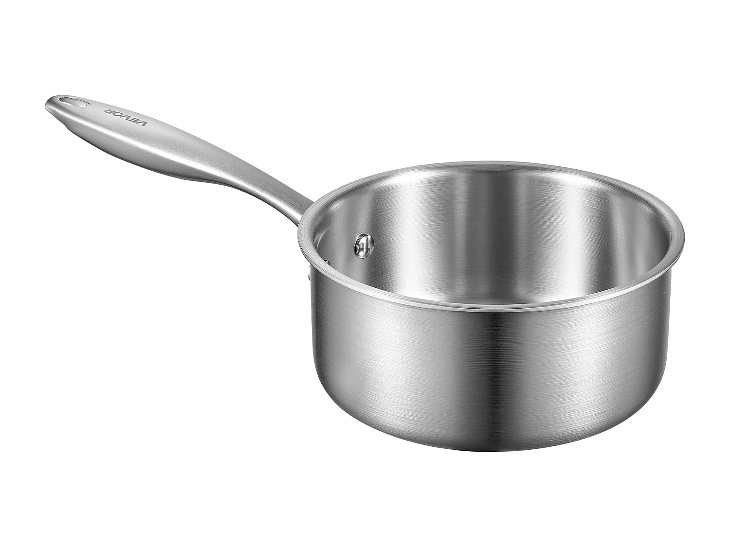 Casserole SucceBuy en Acier Inoxydable 1,4 L, Poêlon avec Couvercle en Verre Et Poignée Ergonomique, Antiadhésif, Lavable au Lave-vaisselle, Ustensile Cuisine