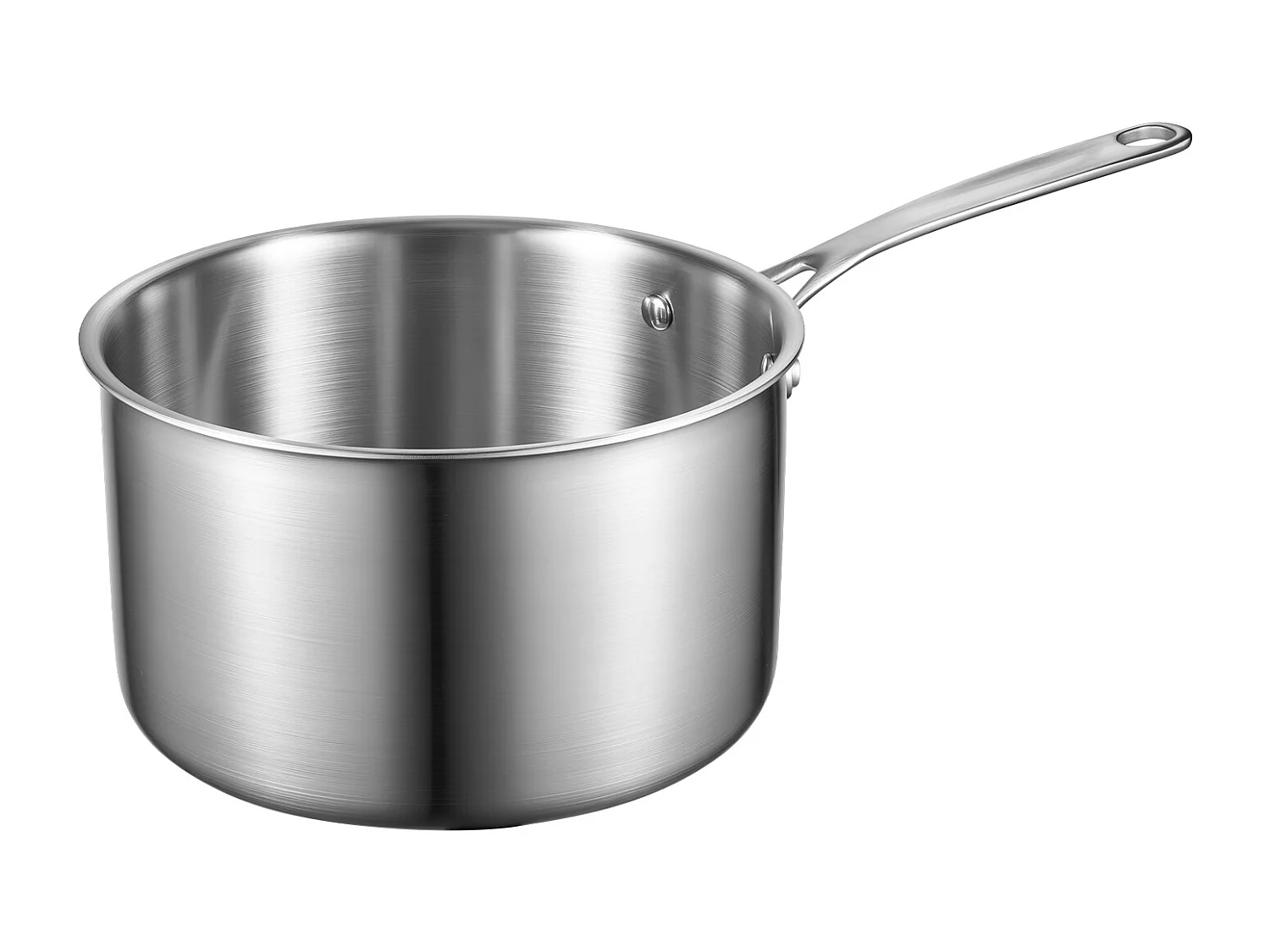 Casserole SucceBuy en Acier Inoxydable 3,8 L, Poêlon avec Couvercle en Verre Et Poignée Ergonomique, Antiadhésif, Lavable au Lave-vaisselle, Ustensile Cuisine
