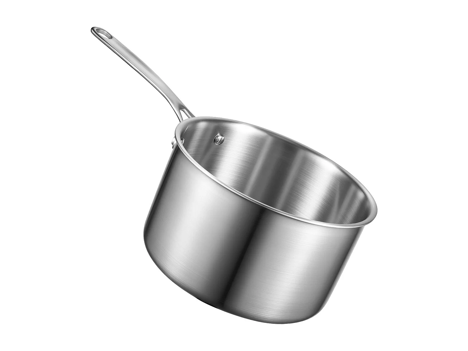 Casserole SucceBuy en Acier Inoxydable 3,8 L, Poêlon avec Couvercle en Verre Et Poignée Ergonomique, Antiadhésif, Lavable au Lave-vaisselle, Ustensile Cuisine