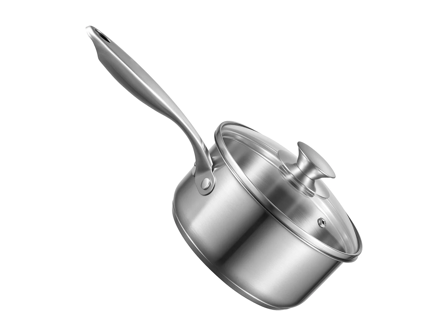 Casserole SucceBuy en Acier Inoxydable 1,4 L avec Panier Vapeur, Poêlon avec Couvercle en Verre Et Poignée Ergonomique, Lavable au Lave-vaisselle