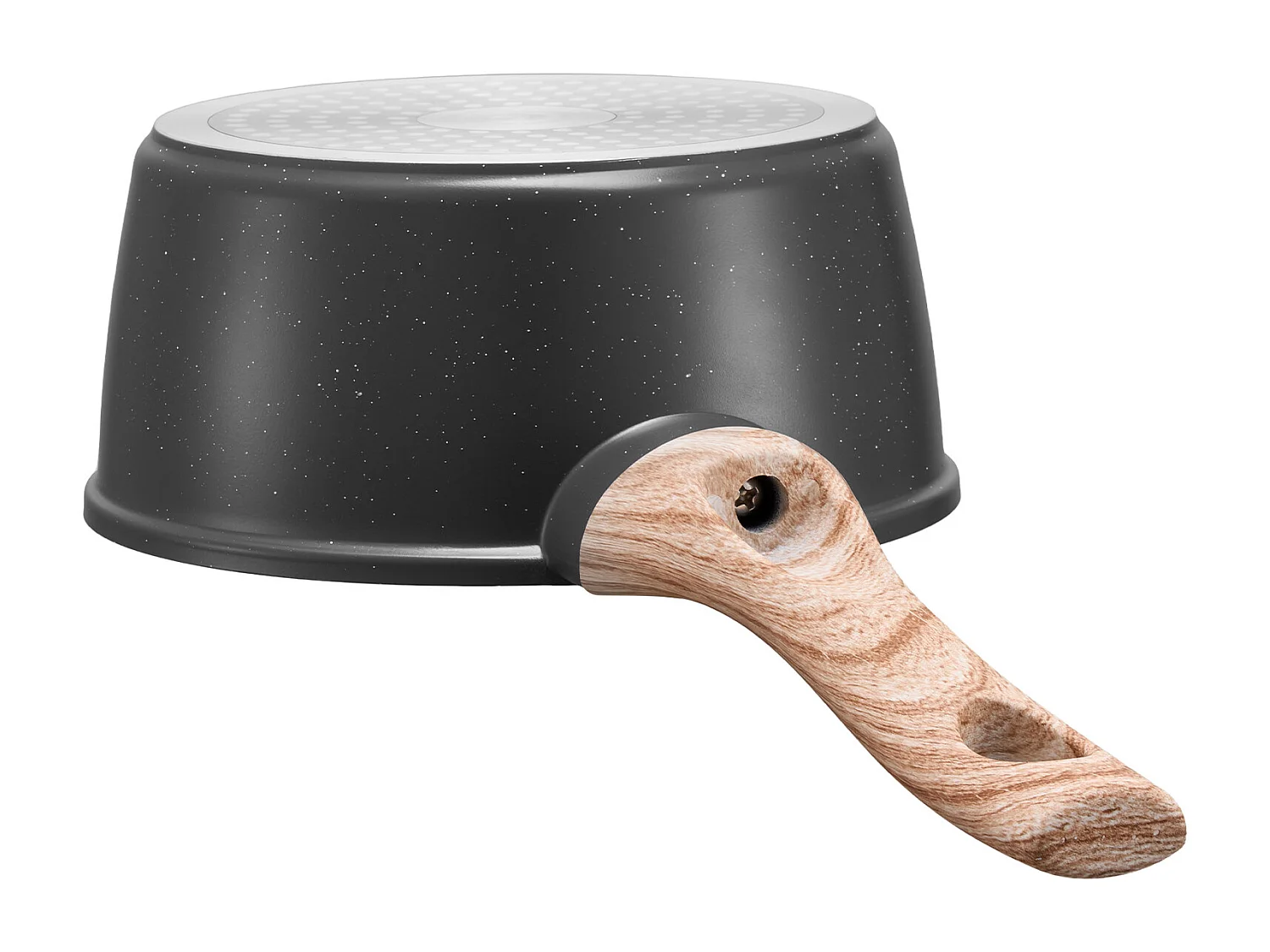 Casserole SucceBuy de 1,4 L, Poêlon avec Revêtement Antiadhésif, Couvercle en Verre Trempé Et Poignée Amovible, Multifonctions, Marmite Compatible avec Cuisine