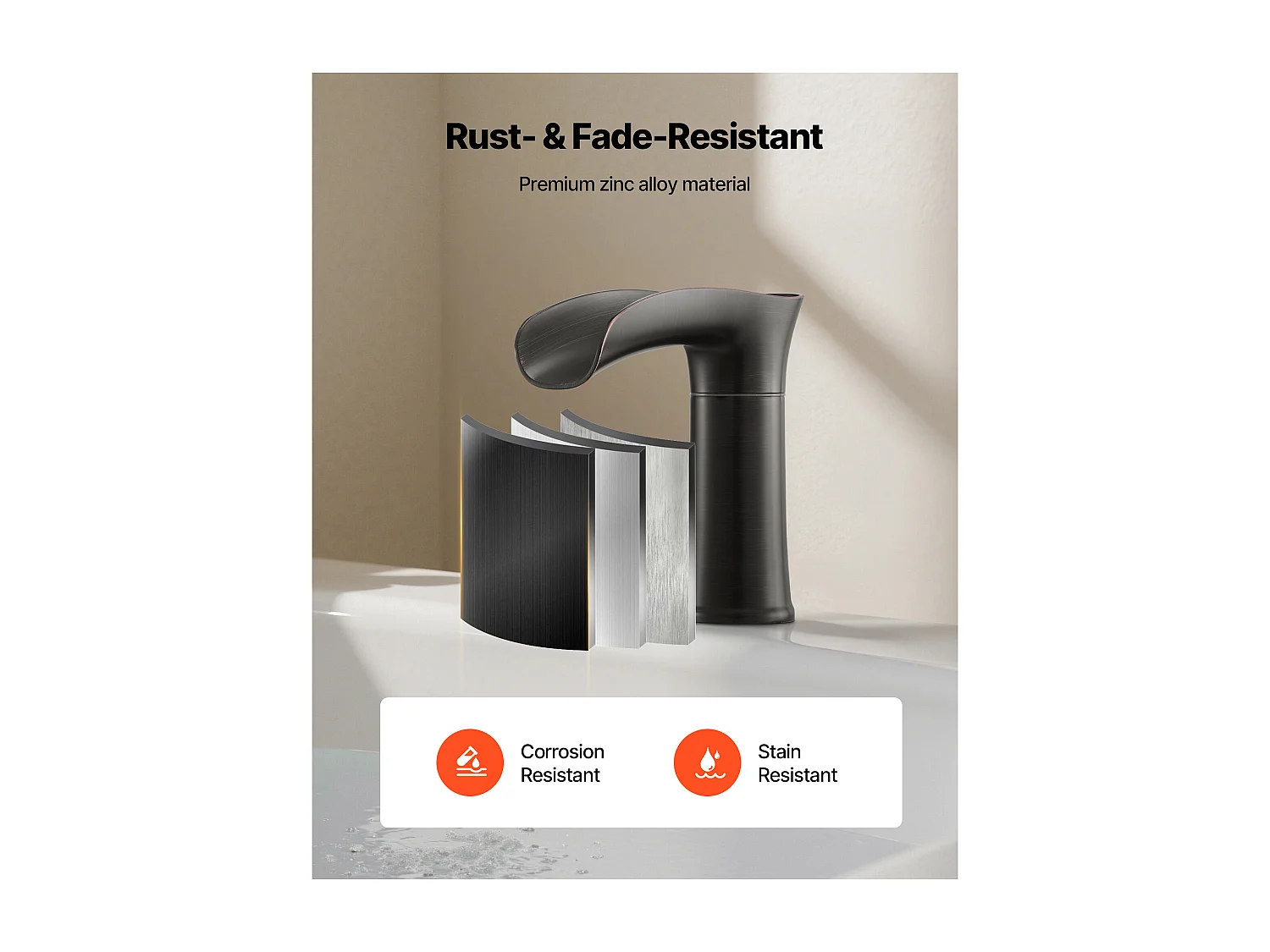 Badewannen Mischbatterie Römisch SucceBuy, Badewannenhahn mit 3 Löchern, Wasserfall, in Zinklegierung, mit 2 Griffen, Tropfstop, Geölte Bronze