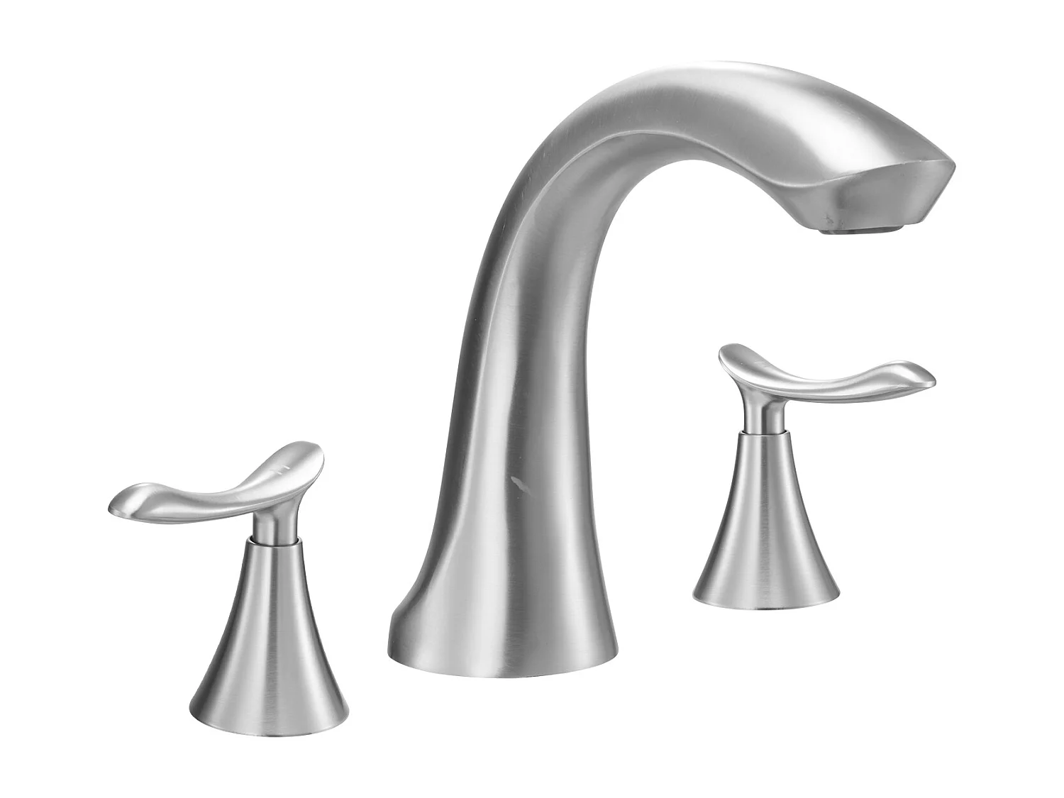 Bateria Wanna Rzymska SucceBuy, Kran do Wanny z Łabędzią Szyją z 3 Otworami i 2 Gałkami, Zestaw Armatury Łazienkowej z Montażem