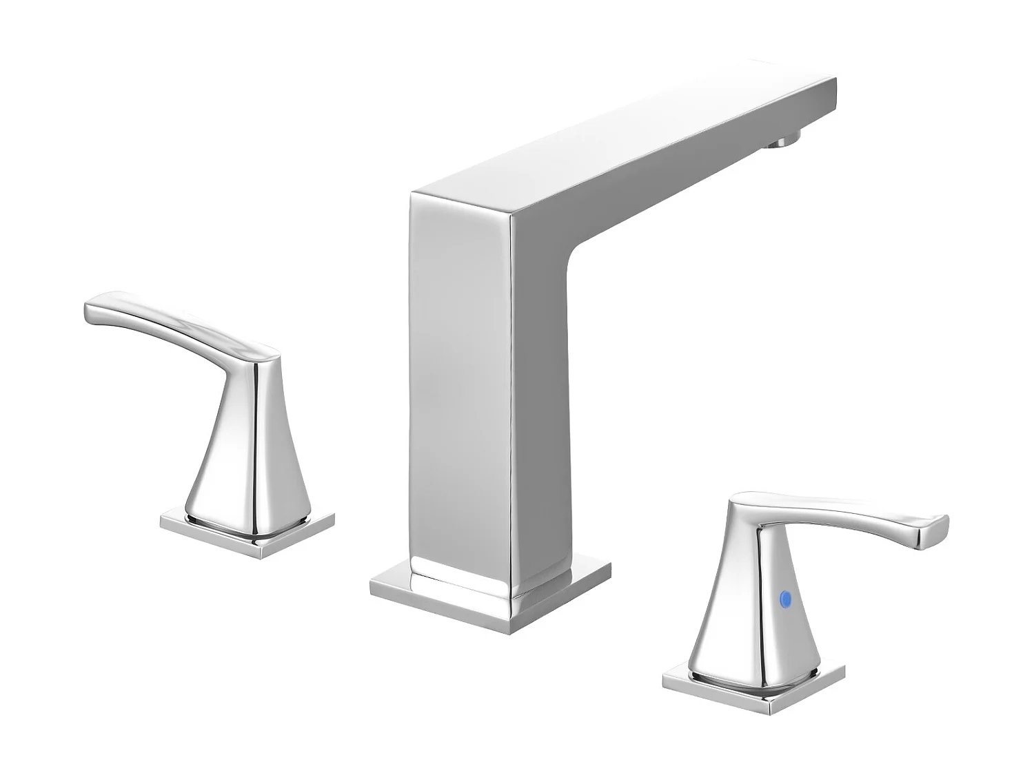 Badkuip Mengkraan Romeins SucceBuy, Badkuip Kraan 3 Gaten met 2 Handgrepen, Set van Badkamer Kraanwerk met Op het Aanrecht Montage, Uitloop in Rechte Hoek