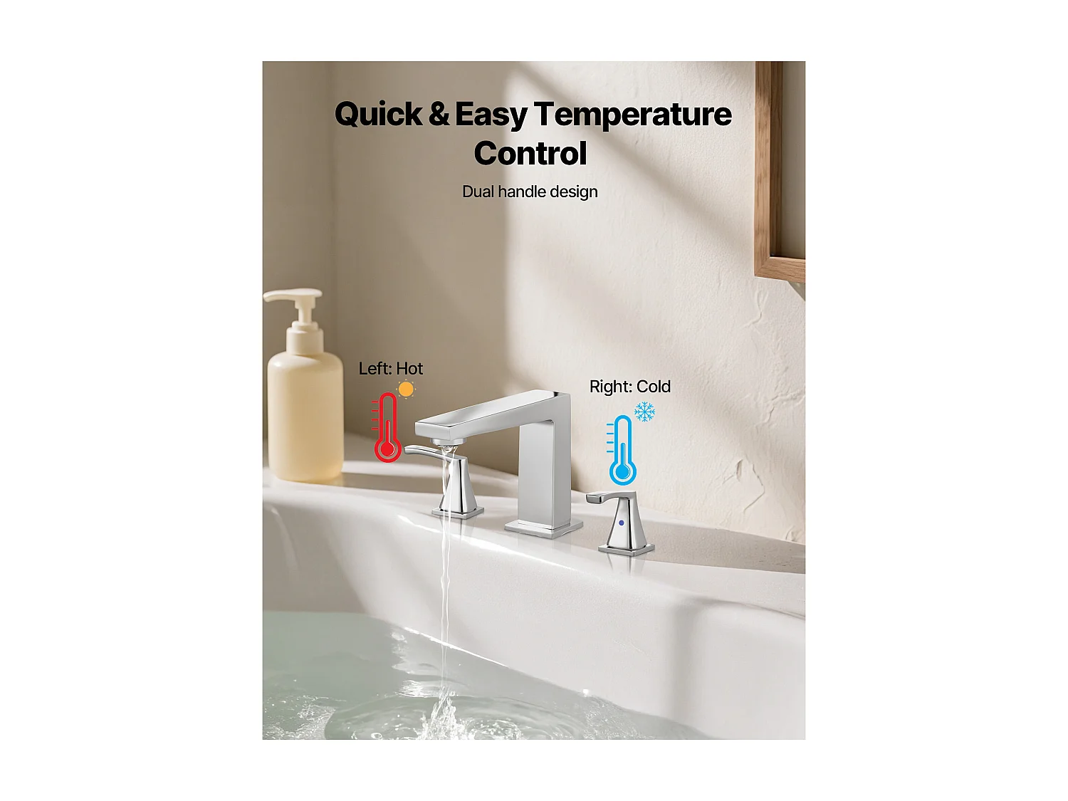 Badkuip Mengkraan Romeins SucceBuy, Badkuip Kraan 3 Gaten met 2 Handgrepen, Set van Badkamer Kraanwerk met Op het Aanrecht Montage, Uitloop in Rechte Hoek