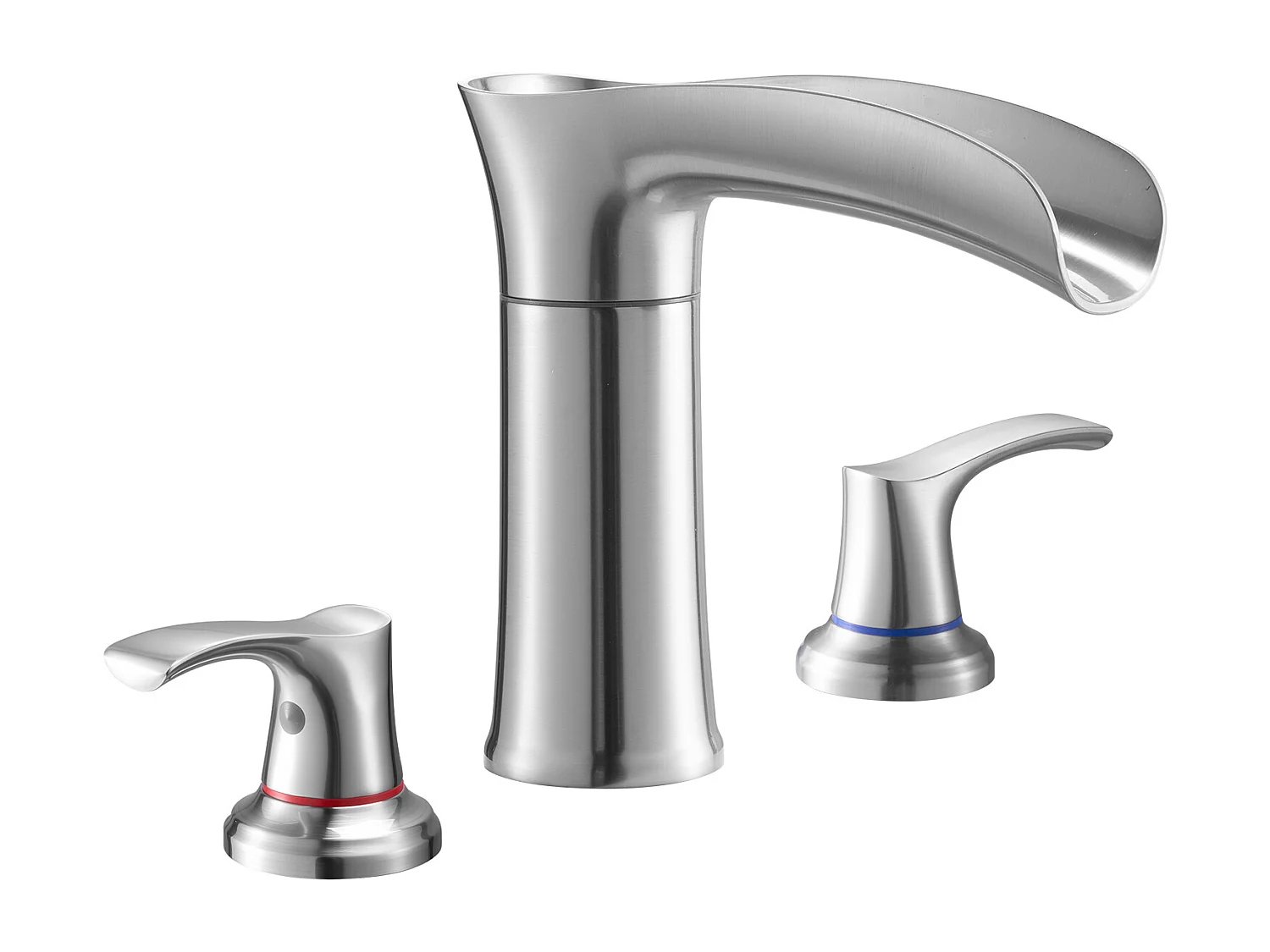 Badkuip Mengkraan Romeins SucceBuy, Badkamer Kraan Waterval, Set van Kraanwerk 3 Gaten met 2 Handgrepen, in Zinklegering, Op het Aanrecht Montage