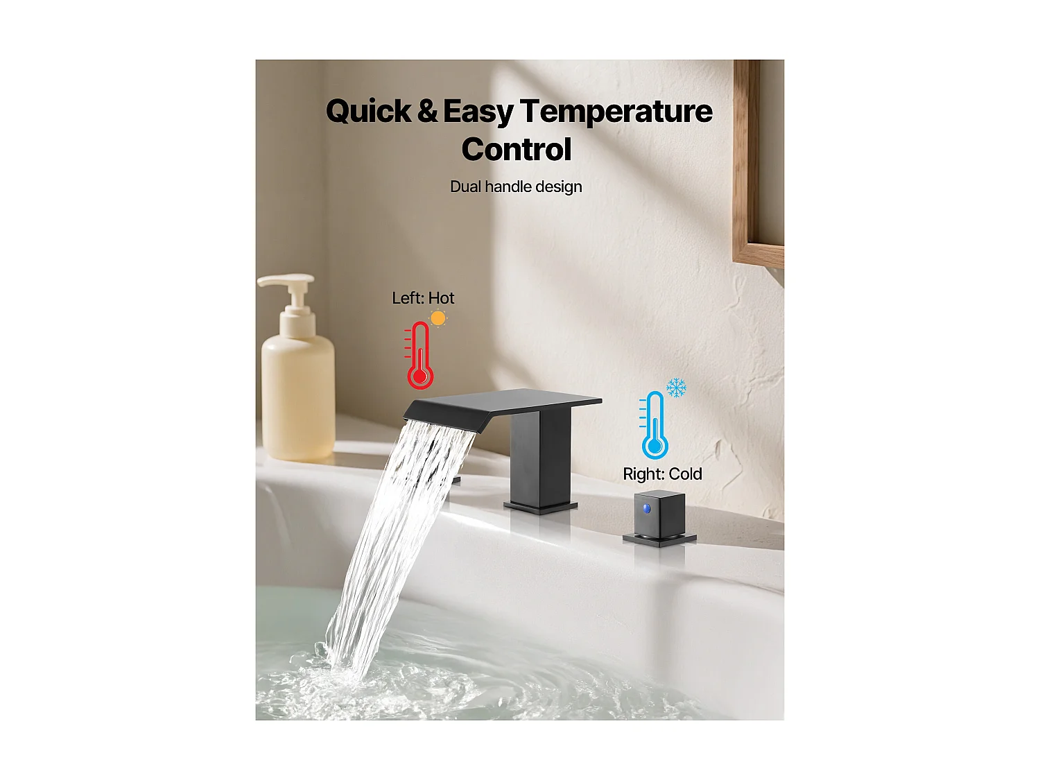 Badkuip Mengkraan Waterval SucceBuy, Badkuip Kraan Romeins, 3 Gaten met 2 Handgrepen, Set van Badkamer Kraanwerk, in Roestvrij Staal