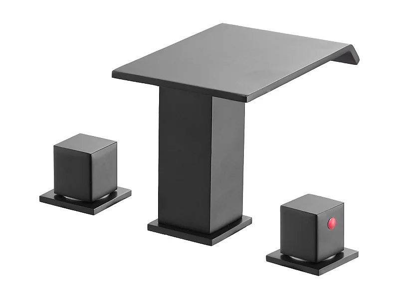 Badkuip Mengkraan Waterval SucceBuy, Badkuip Kraan Romeins, 3 Gaten met 2 Handgrepen, Set van Badkamer Kraanwerk, in Roestvrij Staal