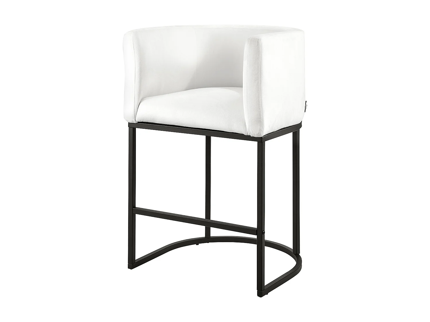 Tabouret de Bar SucceBuy, Lot de 3, Chaise de Bar en Tissu, 63.5 cm Haut, Siège de Cuisine avec Dossier, Accoudoirs, Structure en Métal Et Repose-pieds, Blanc