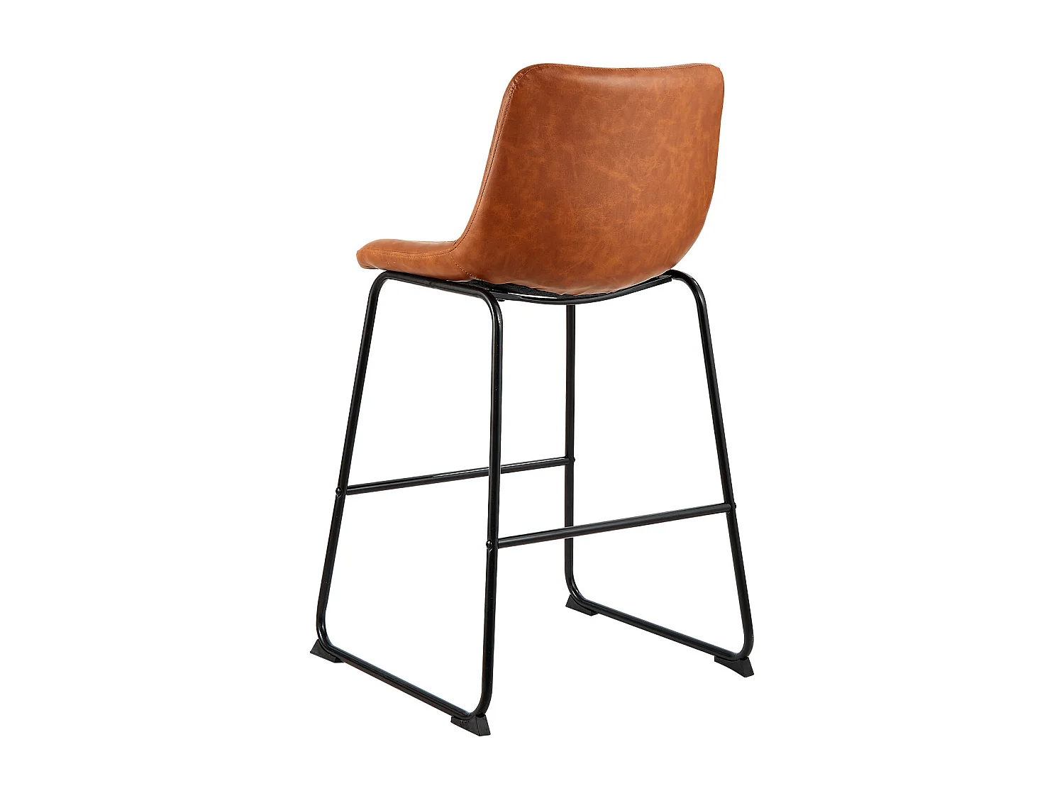 Tabouret de Bar SucceBuy, Lot de 4, Chaise de Bar en Cuir PU Confortable, 65 cm de Haut, Siège de Cuisine avec Dossier Et Pieds en Métal, Marron