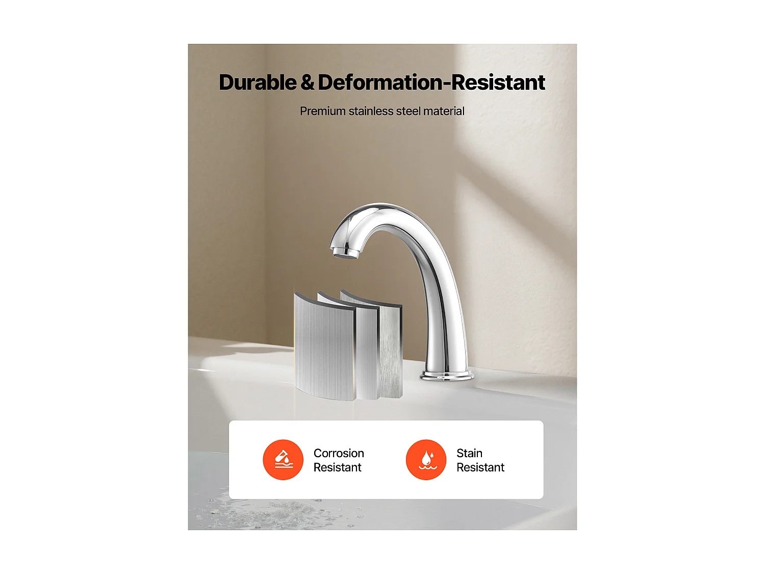 Mitigeur de Baignoire SucceBuy à 3 Trous avec 2 Poignées, Robinet de Baignoire Romaine, Ensemble de Robinetterie de Bain à Montage sur Pont, Argenté