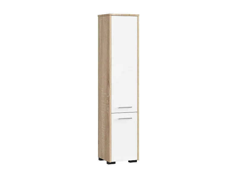 Armário de Banheiro FIN Coluna 30cm 2 Portas 140cm Sonoma/Branco