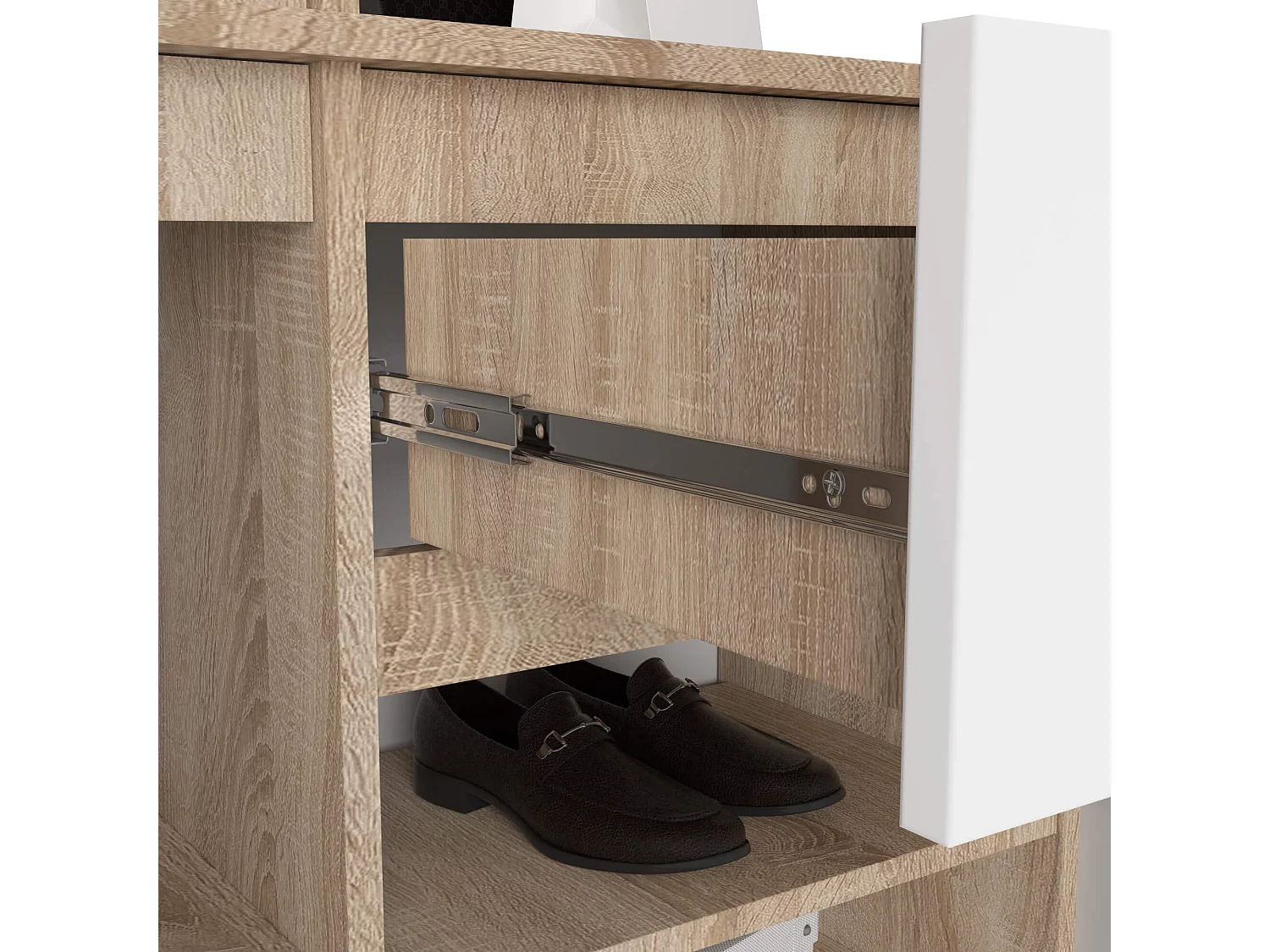 Conjunto de Mobiliário de Entrada ENTRO PK Carvalho Sonoma/Branco