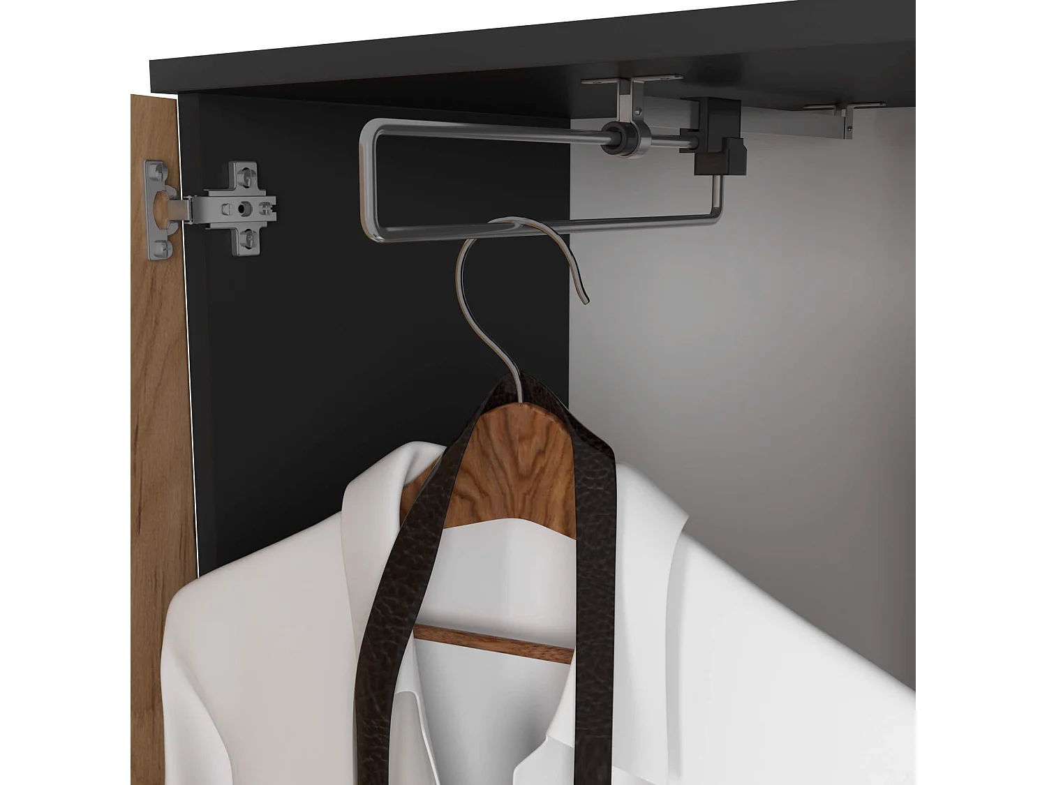 Conjunto de Móveis para Hall de Entrada ENTRO Preto/Carvalho