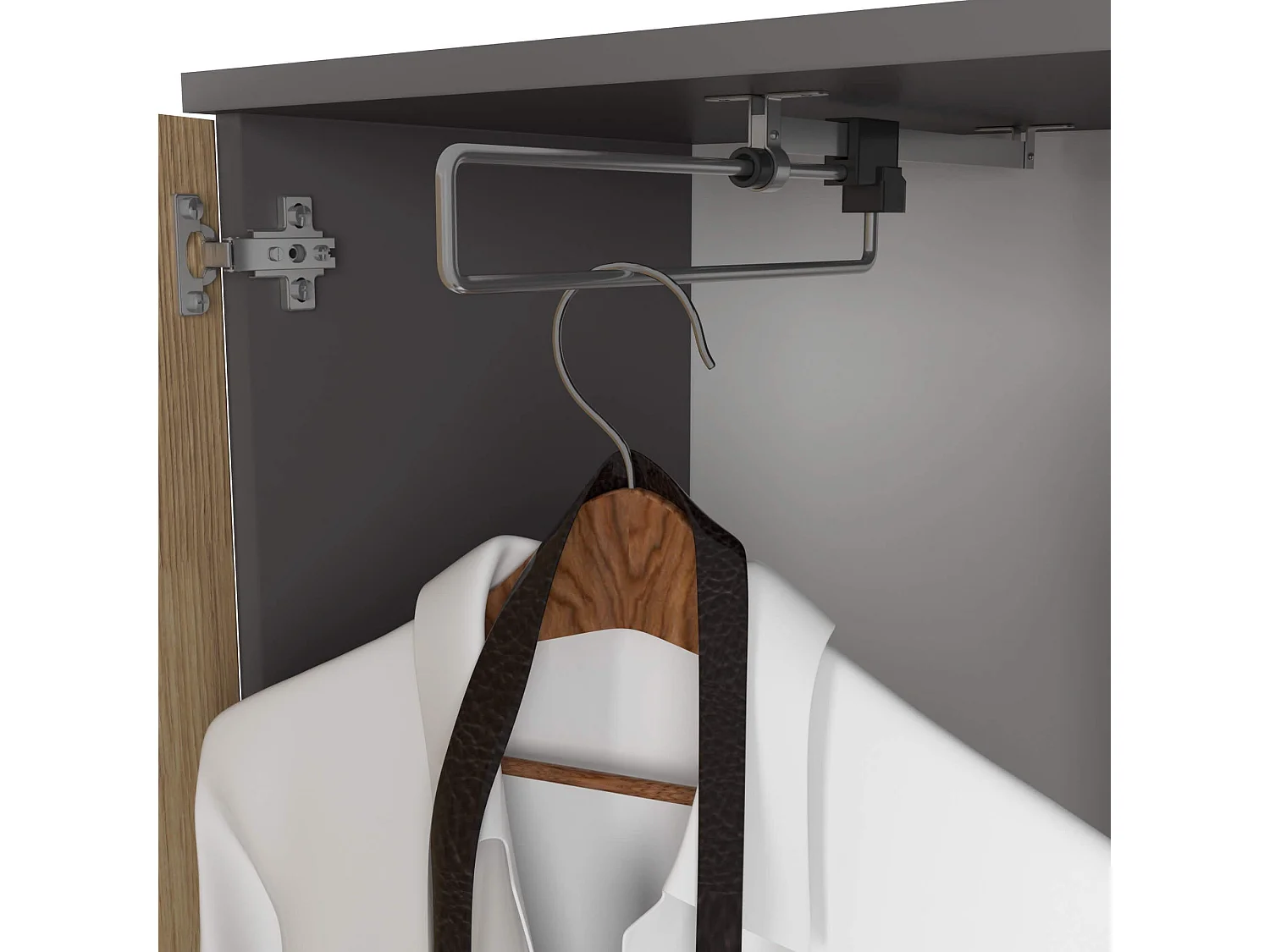 Conjunto de Móveis Clássicos ENTRO Hall Cinza Grafite/Carvalho Artisan