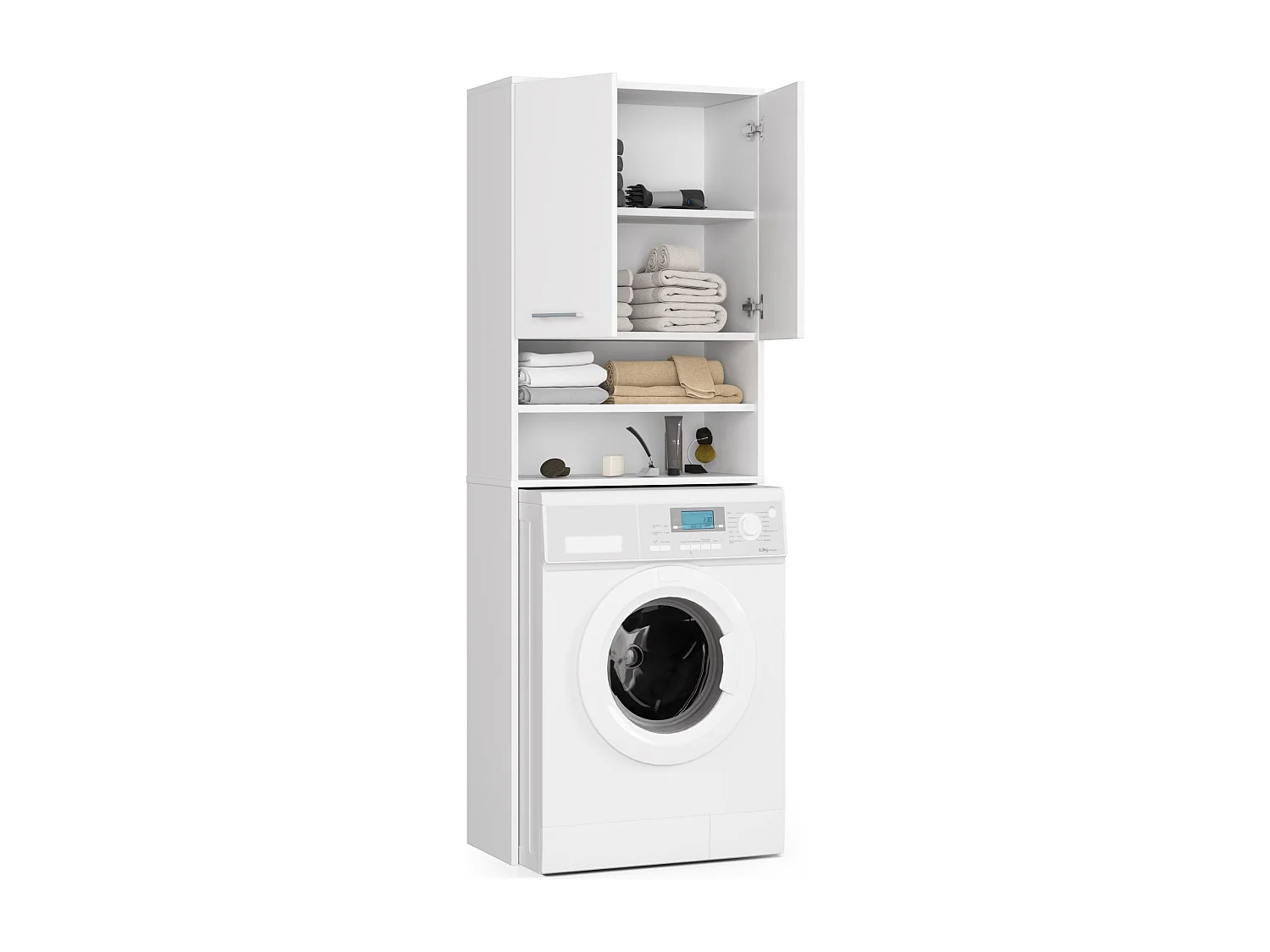 Armário Coluna FIN Branco para Lavanderia - 64x180 cm