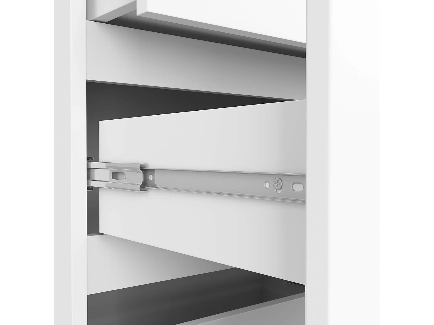 Estante Alta com Gavetas e Portas, 60cm, Branco, Laminado, Montagem DIY