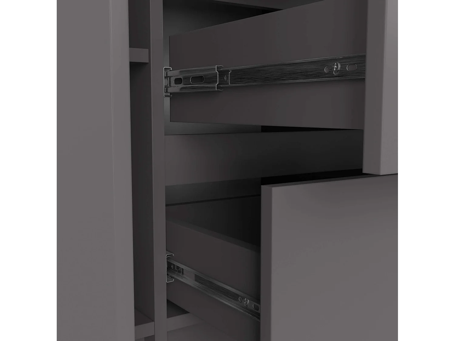 Cômoda Clássica Grafite Cinza 100cm 2 Portas 3 Gavetas