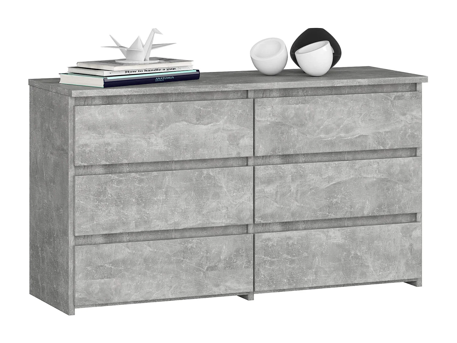 Cômoda 6 Gavetas Beton 100x57x35 cm - Design Mat