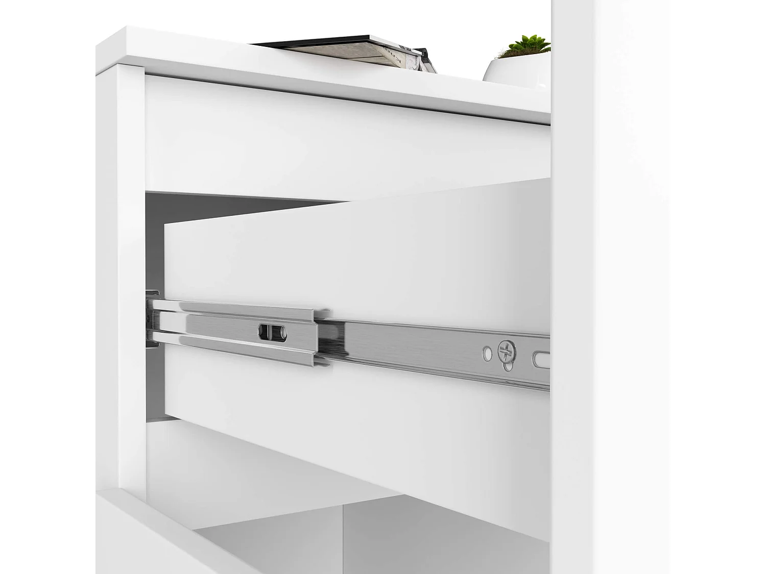 Cômoda Bianca K80 com 2 Portas e 1 Gaveta - Estilo Moderno, Branco, 80cm x 99cm x 40cm