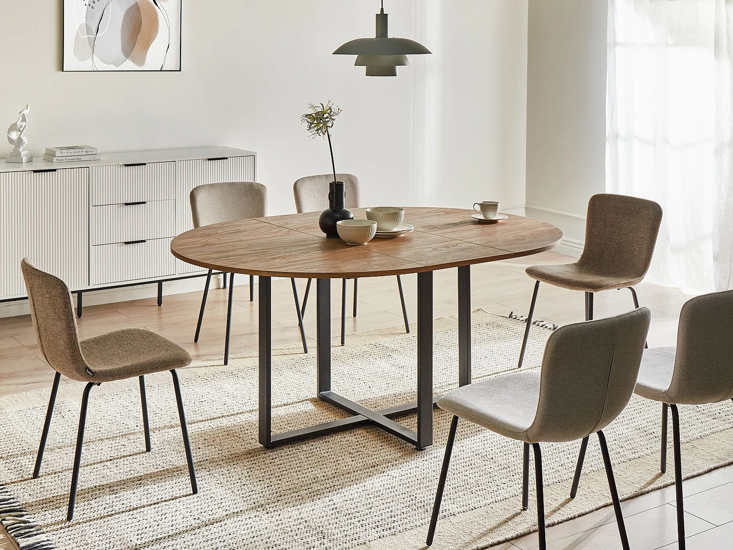 Table de repas ALEXANDRINA Marron 120/160 cm 120 cm