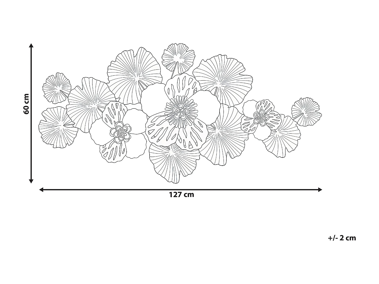Décoration murale Fleur MOLYBDENIUM Métal 60 cm Multicolore