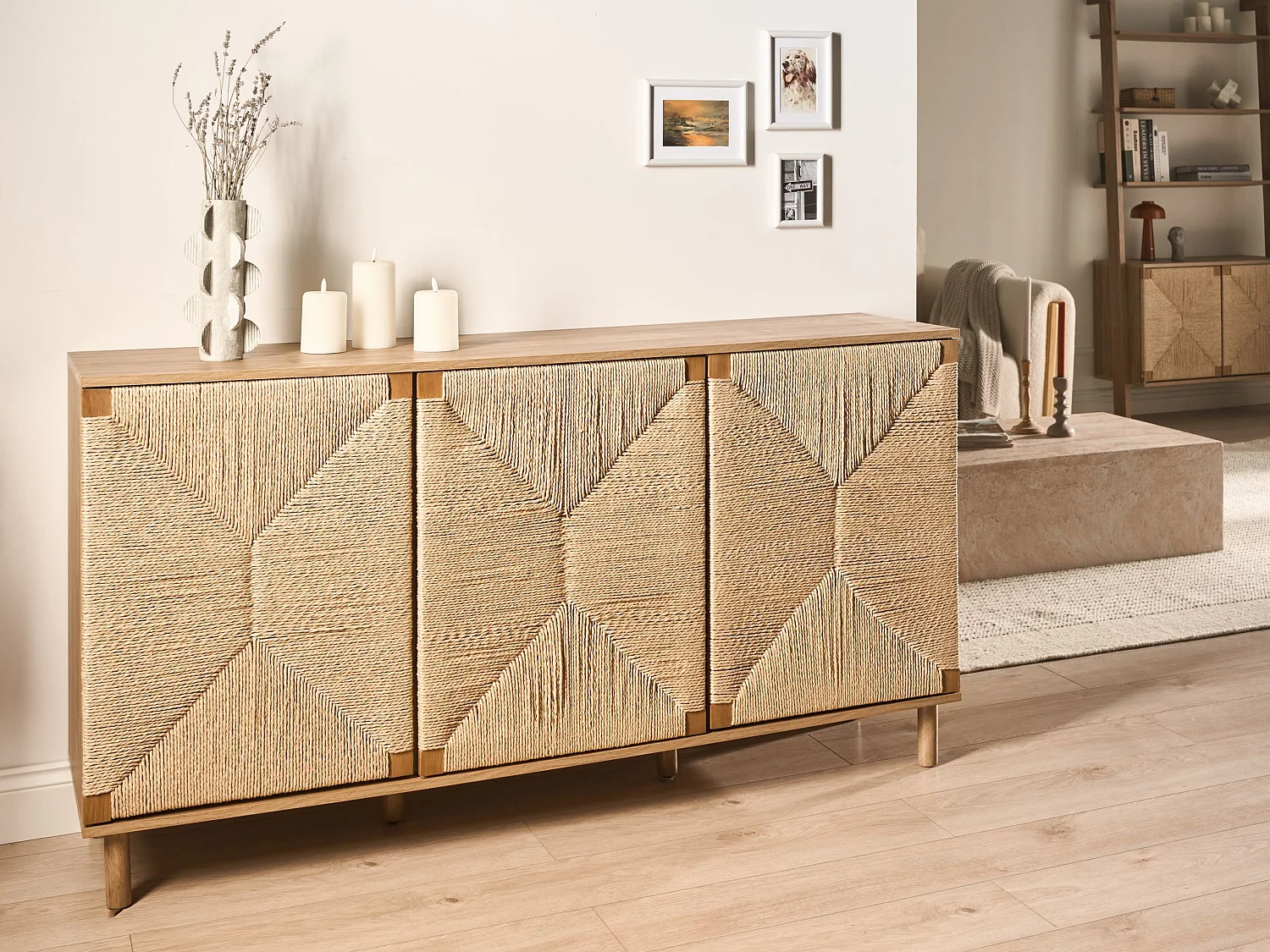 Commode 3 portes BONDI Marron clair