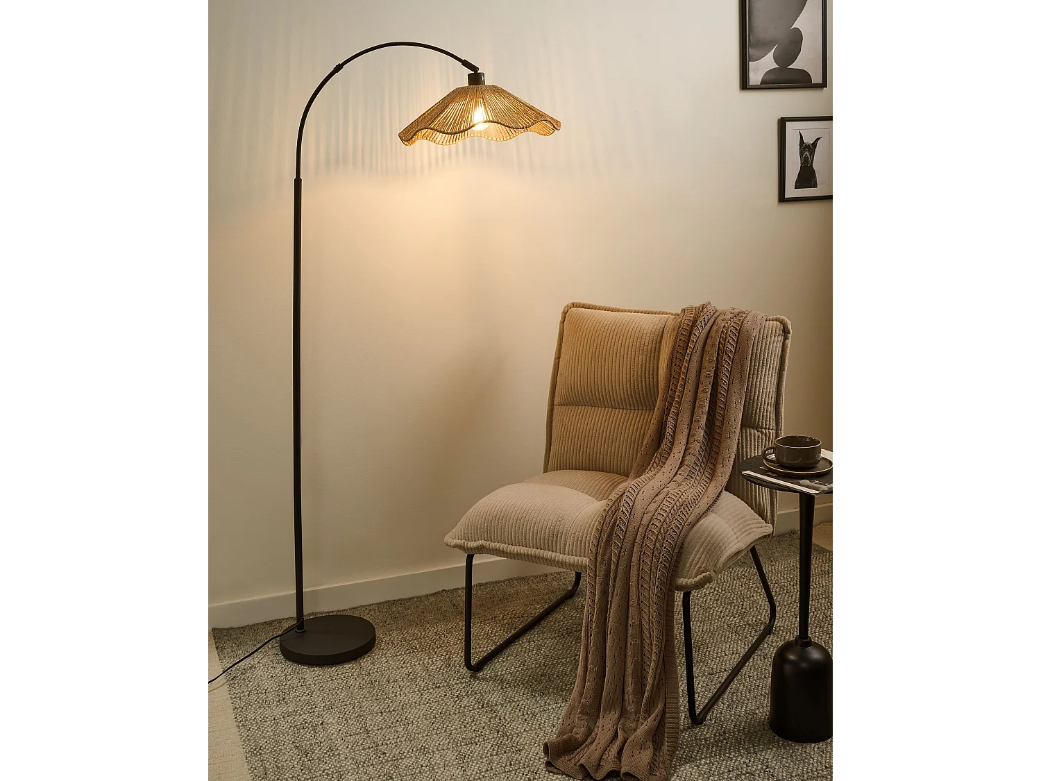 Lampadaire MIGORI Papier Naturel