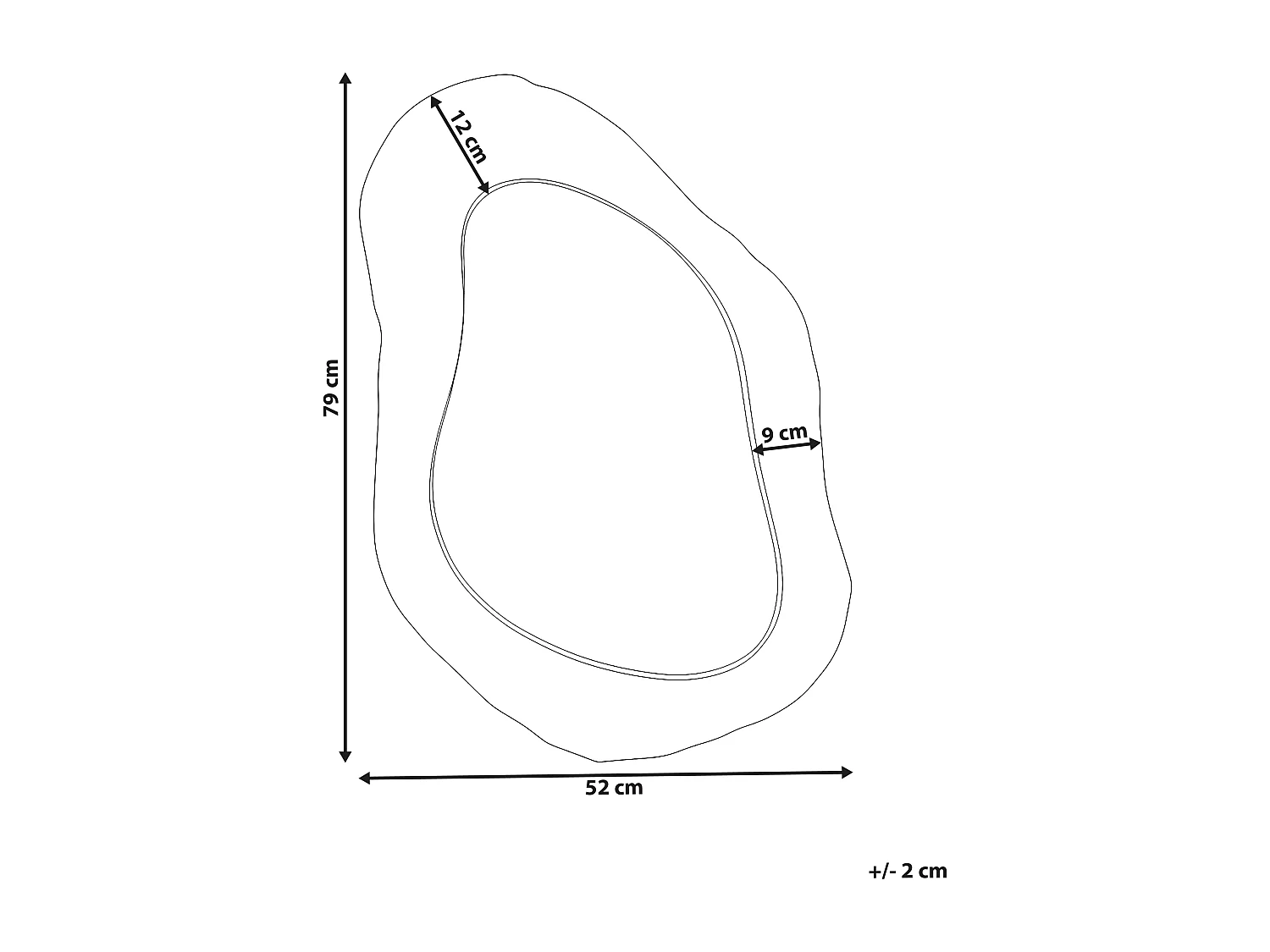 Miroir JOSSIGNY 52 cm 79 cm Doré