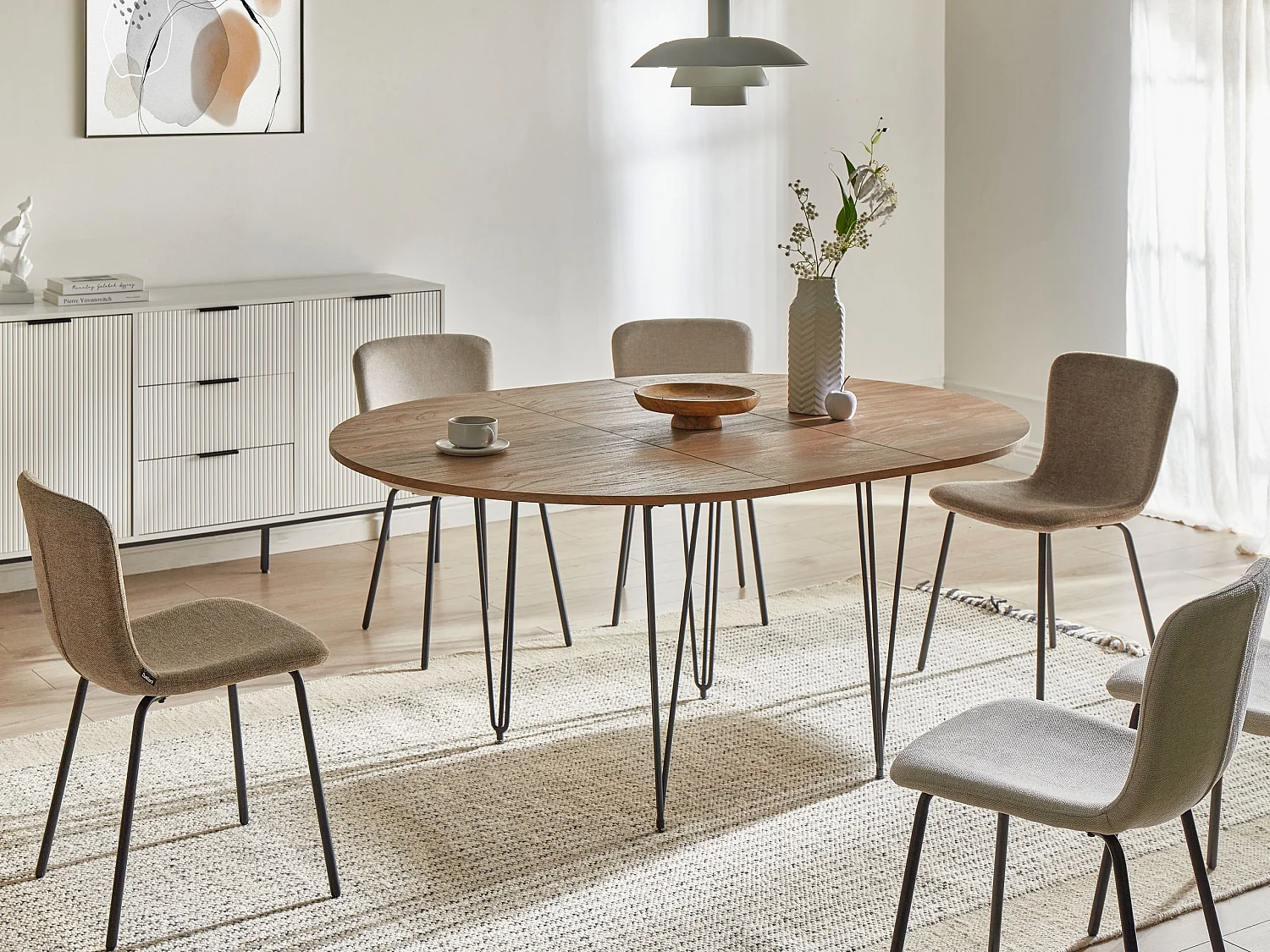 Table de salle à manger extensible LOUISE Marron 120/160 cm 120 cm