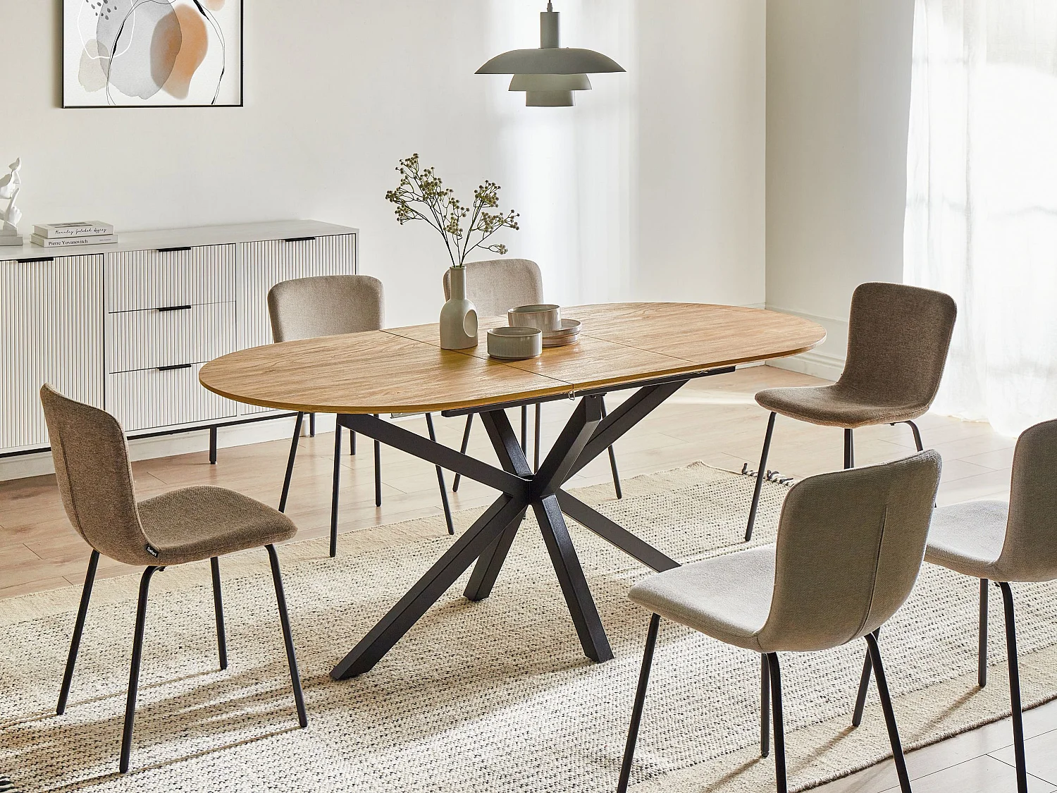 Table de salle à manger extensible MACQUARIE Marron 140/180 cm 90 cm