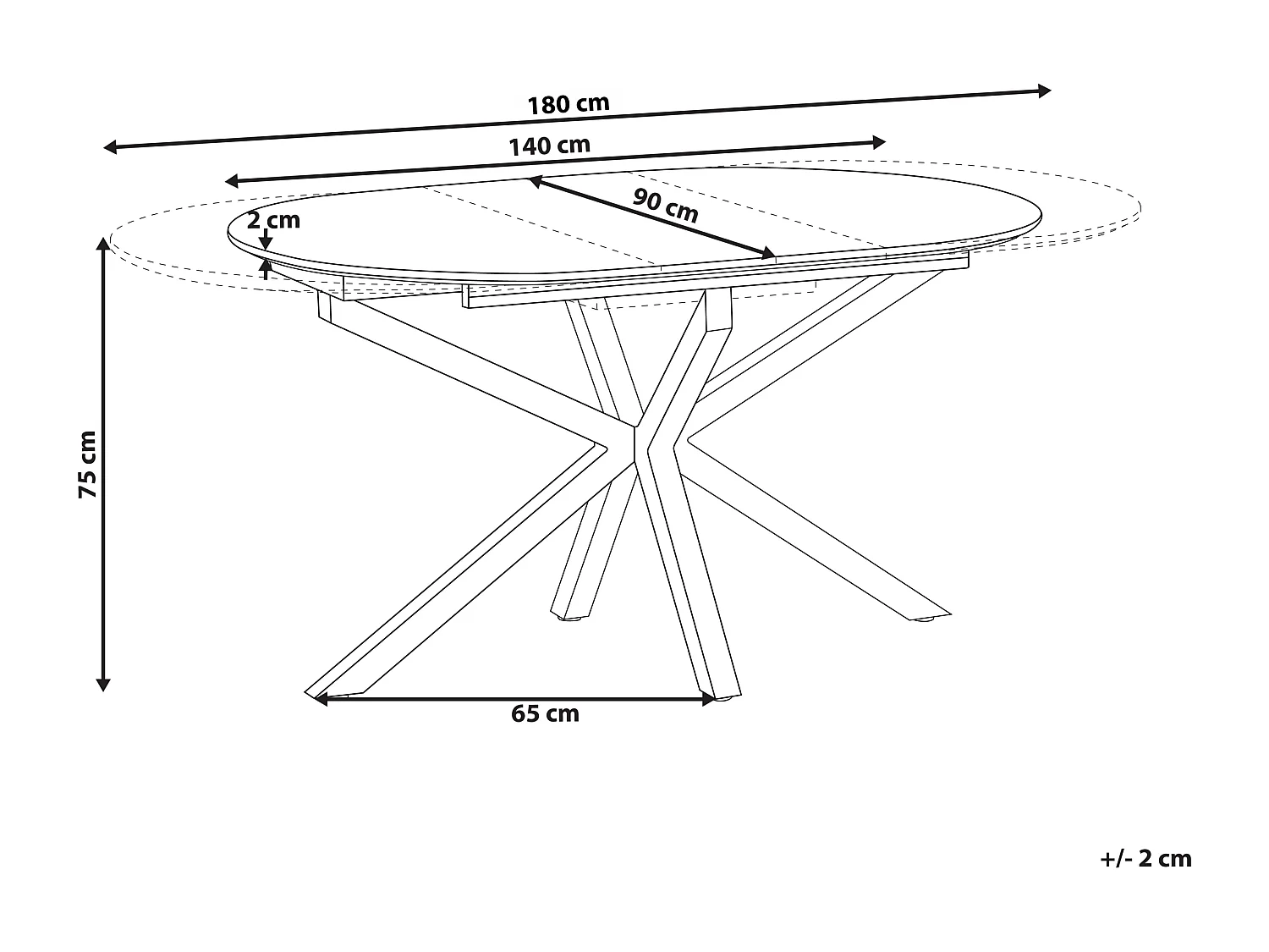 Table de salle à manger extensible MACQUARIE Marron 140/180 cm 90 cm