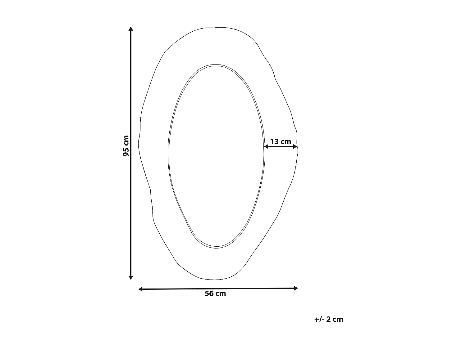 Miroir LOGNES 56 cm 95 cm Noir