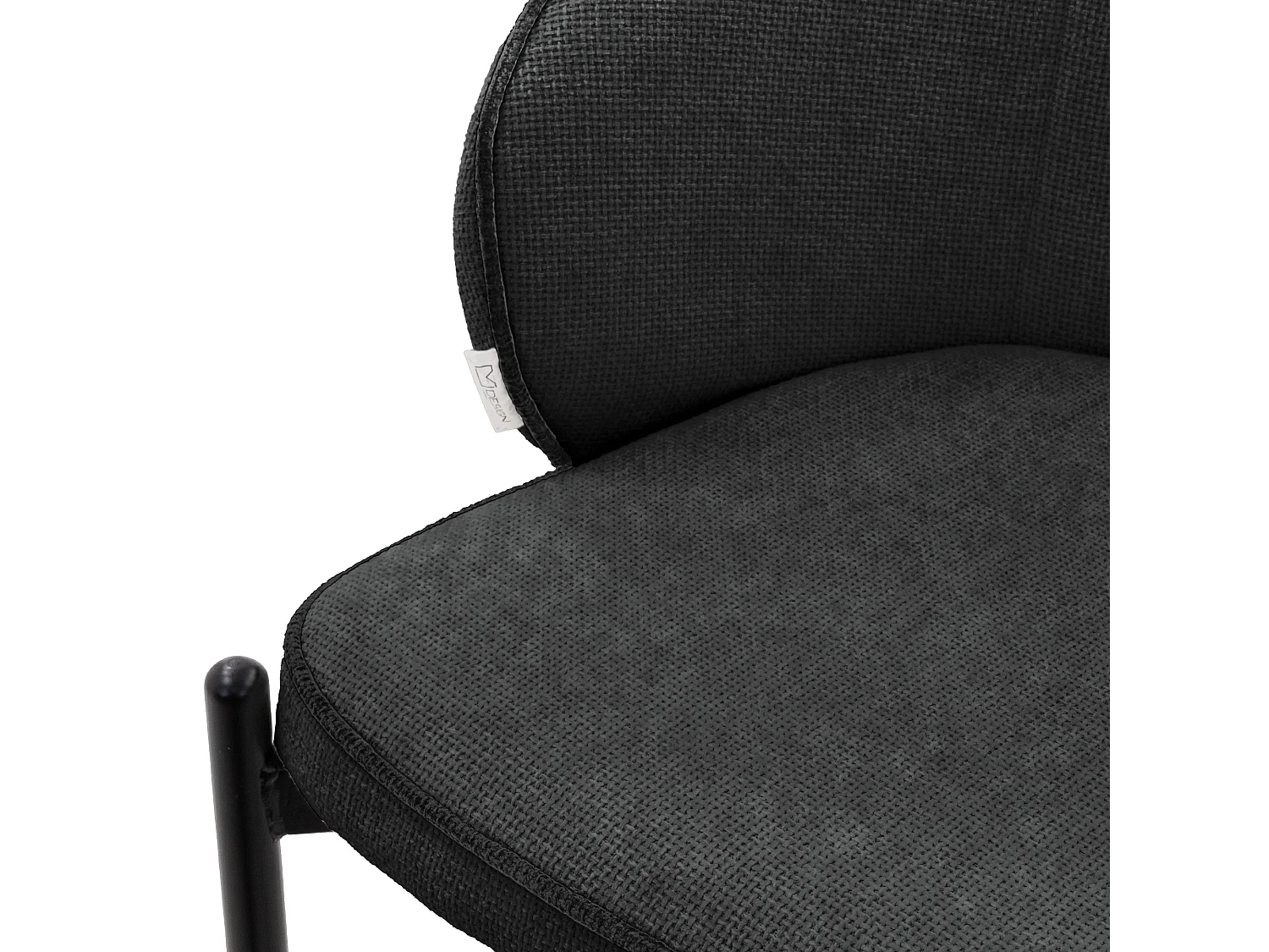 Lot 4 tabourets de bar tissu anthracite hauteur 76cm avec dossier arrondi et repose-pieds cadre en métal chaises de comptoir sièges hauts bistrot îlot