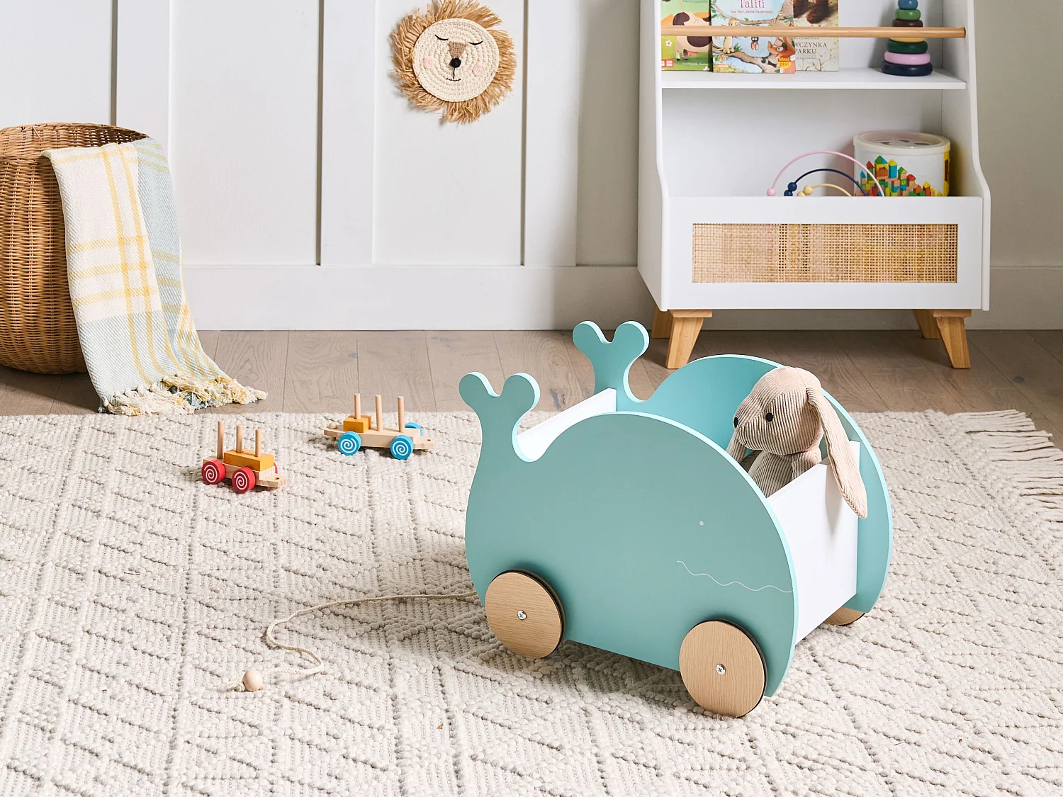 Toy Box with Wheels WOOLI 30 cm Blue