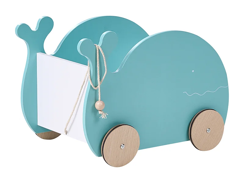 Coffre à jouets avec roulettes WOOLI 30 cm Bleu
