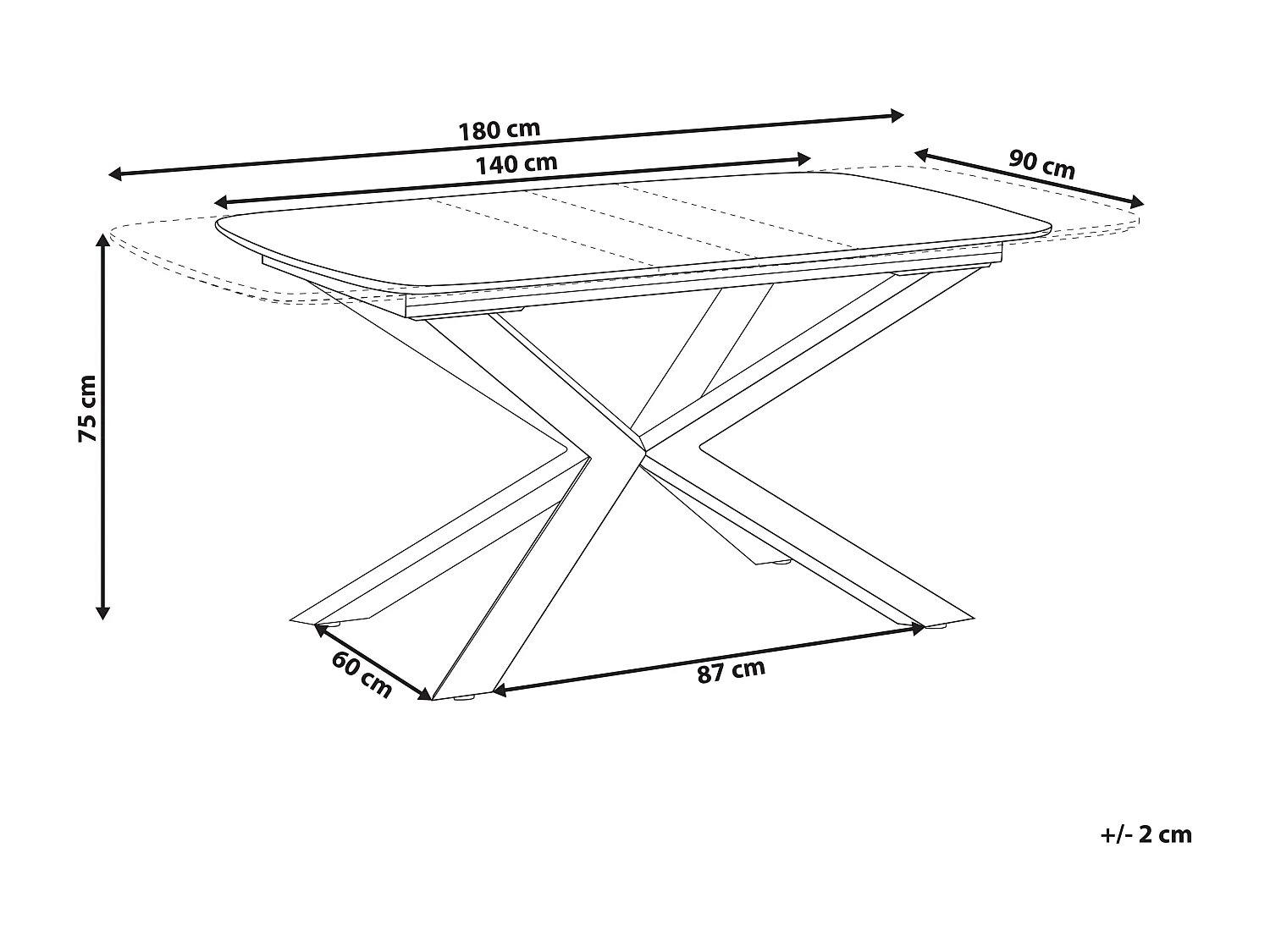 Table de salle à manger extensible GAIRDNER Marron 140/180 cm 90 cm