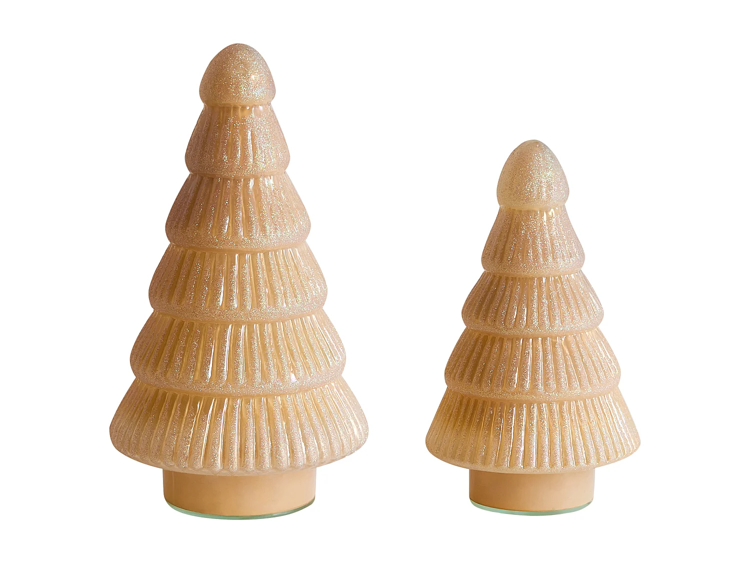 Lot de 2 figurines FLAREN Arbre de Noël 20/25 cm Beige
