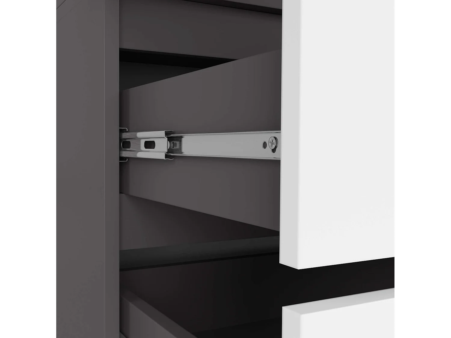 Guarda-roupa Moderno S90 2 Portas 2 Gavetas Grafite/Branco 90x180x51cm