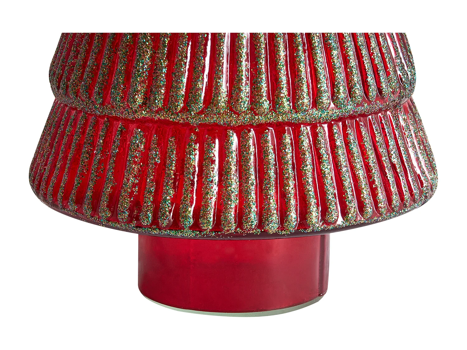 Lot de 2 figurines PURUVESI Arbre de Noël 31/36 cm Rouge/vert