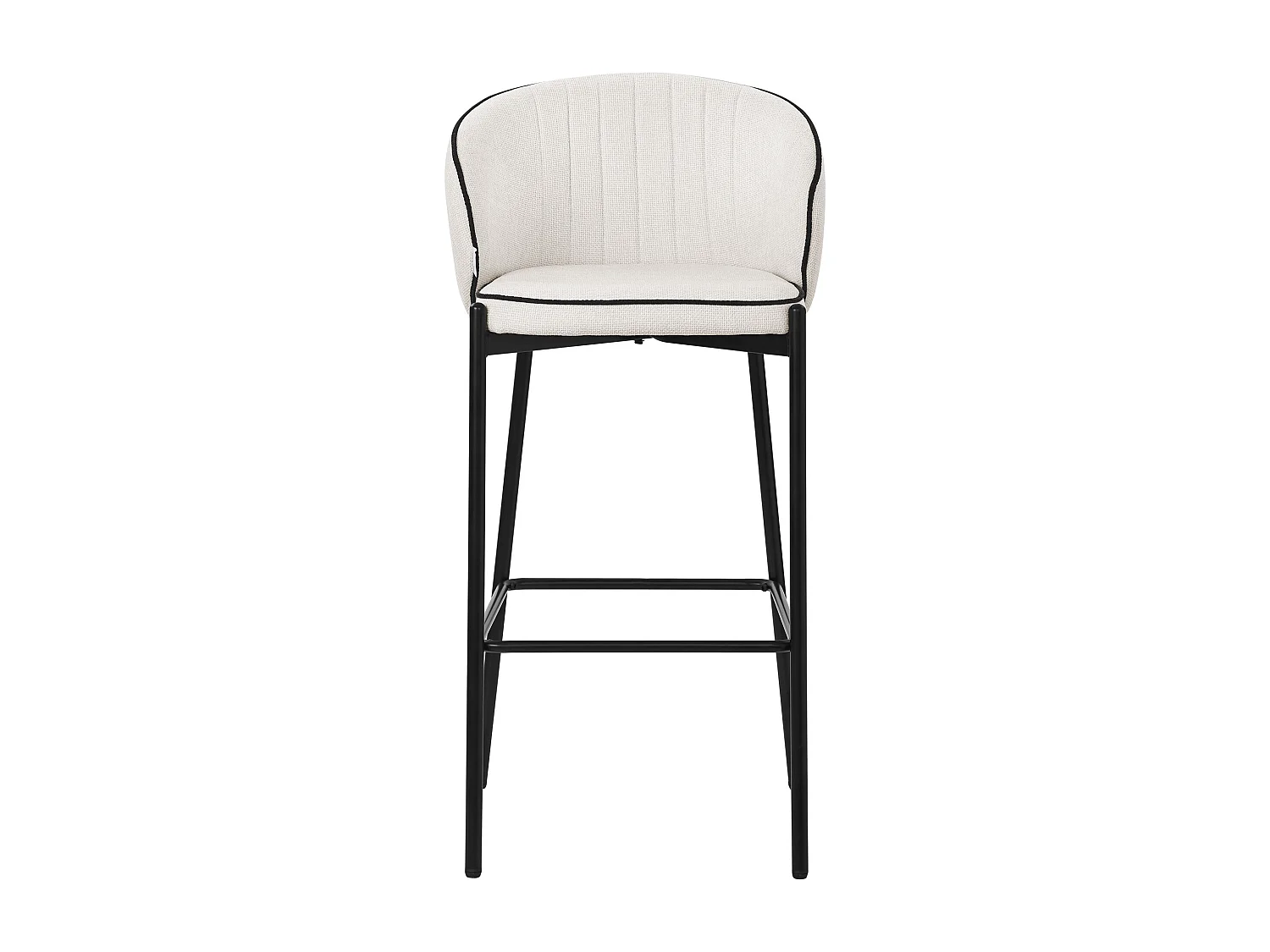 ML-Design 4x Taburetes de bar beige con tapizado de tela, 76cm altura, sillas con respaldo y reposapíes, estructura metálica sillones para encimera