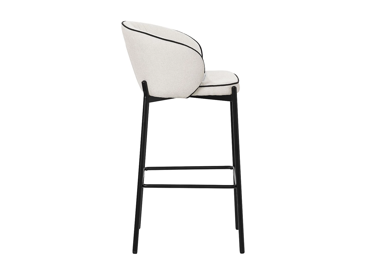 ML-Design 4x Taburetes de bar beige con tapizado de tela, 76cm altura, sillas con respaldo y reposapíes, estructura metálica sillones para encimera