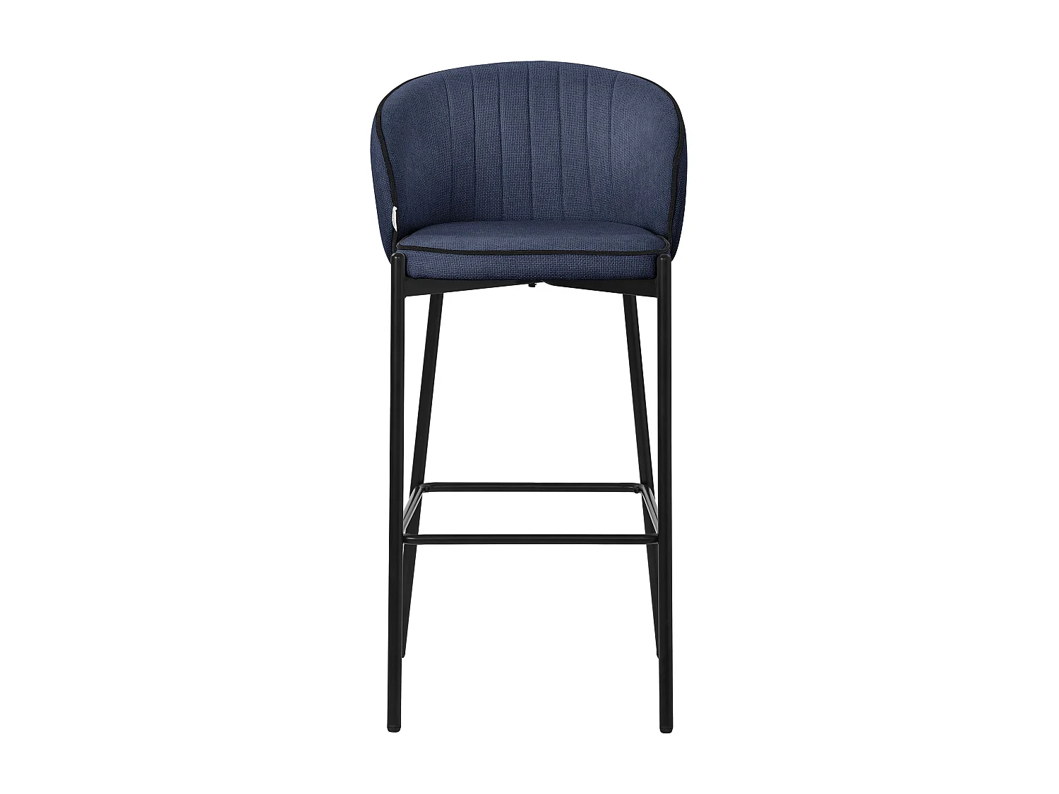 ML-Design 4x Taburetes de bar azul oscuro con tapizado de tela, 76cm sillas con respaldo y reposapíes, estructura metálica sillones para encimera