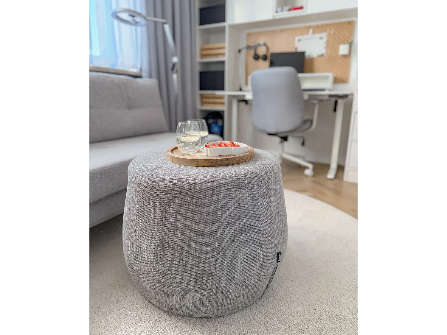 Pouffe ASHTON Light Grey