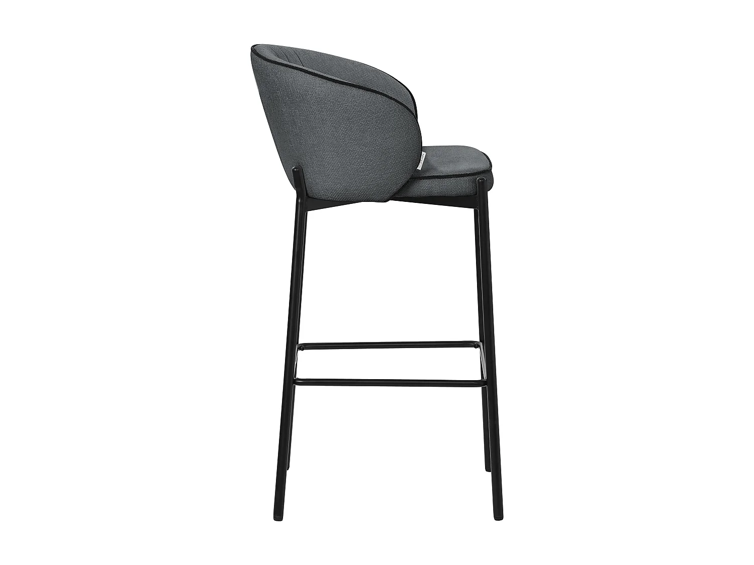 ML-Design 2x Taburetes de bar antracita con tapizado de tela, 76cm sillas con respaldo y reposapíes, estructura metálica sillones para encimera