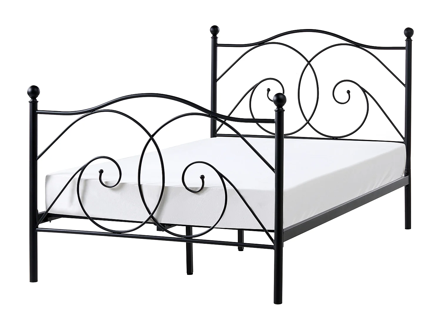 Lit avec sommier Métal DINARD 120 x 200 cm Noir