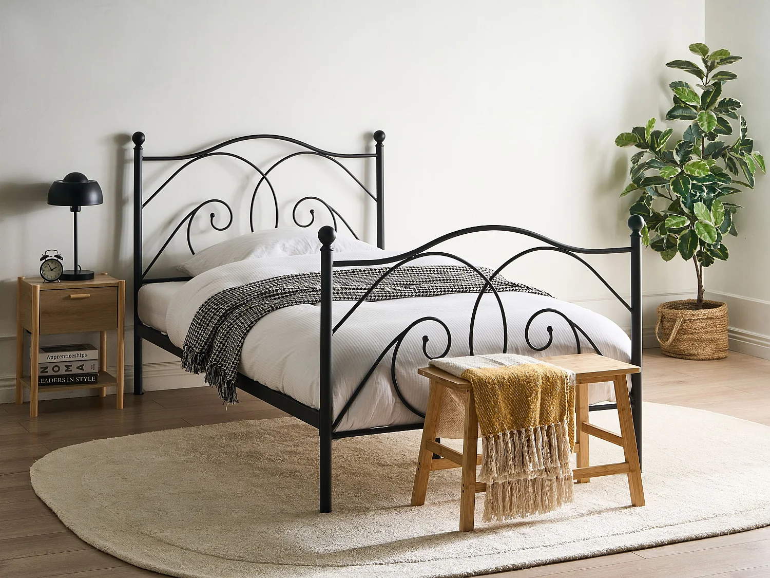 Lit avec sommier Métal DINARD 120 x 200 cm Noir