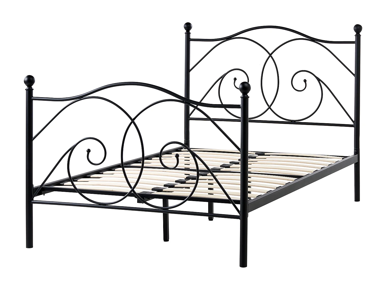 Lit avec sommier Métal DINARD 120 x 200 cm Noir