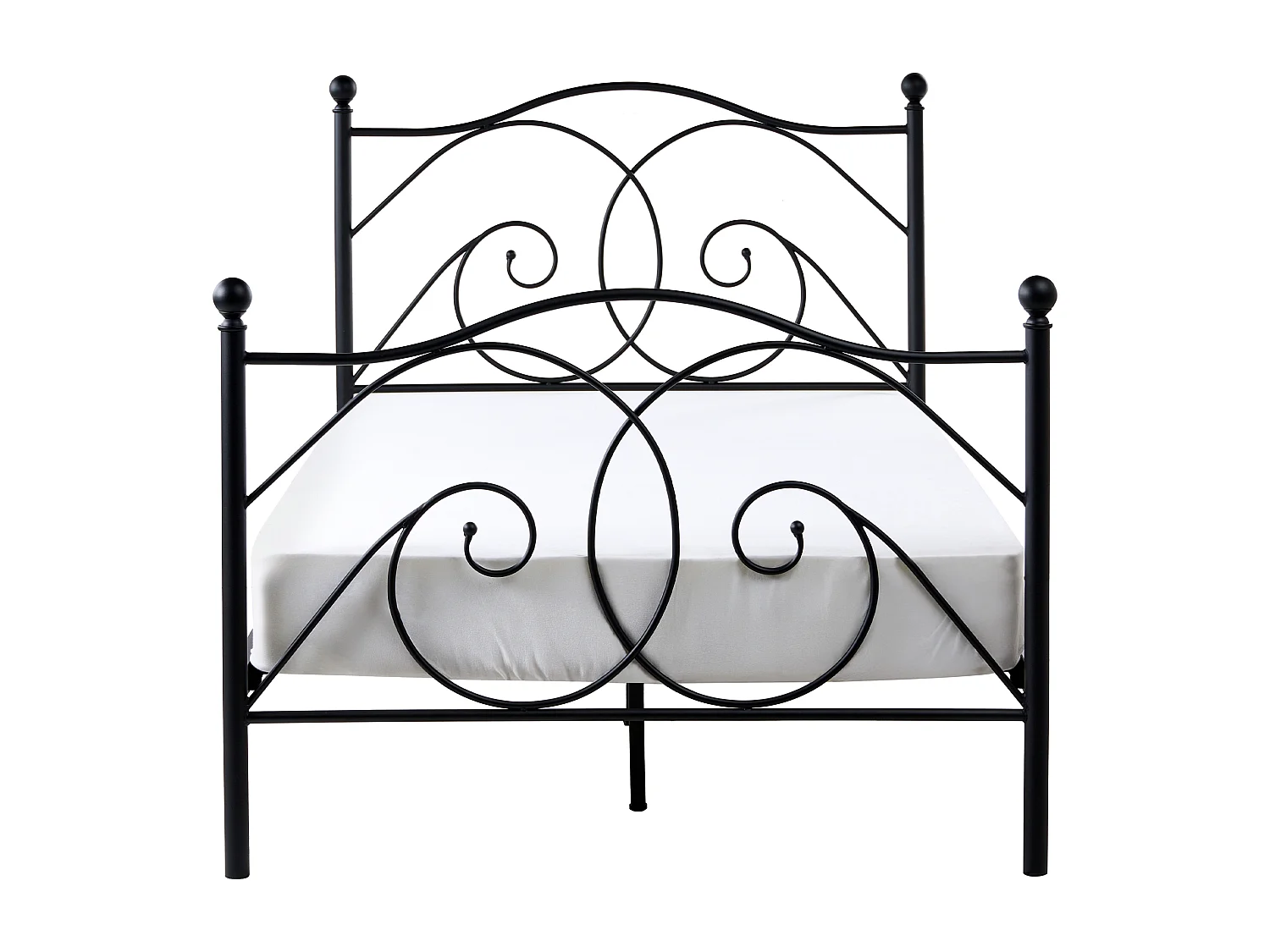 Lit avec sommier Métal DINARD 120 x 200 cm Noir