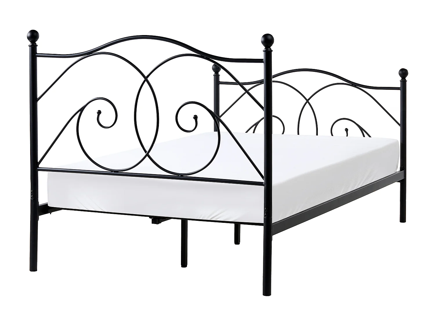 Lit avec sommier Métal DINARD 120 x 200 cm Noir